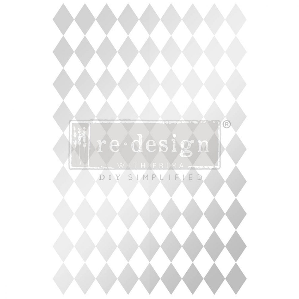 HARLEQUIN SILVER - 24" x 35" - Redesign Decor Transfer Decal - Furniture Transfer - Baillea's Interiors -
