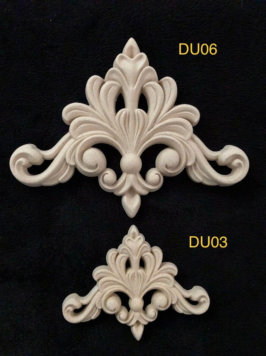 Heat Bendable Wood Applique Pediment From Decocurve - DU06 / DU03 - Moulding - Baillea's Interiors -
