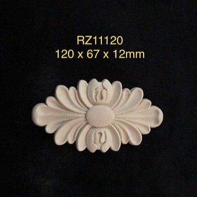 Heat Bendable Wood Applique Pediment From Decocurve - RZ11120 - Moulding - Baillea's Interiors -