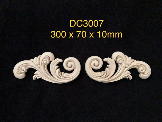 Heat Bendable Wood Pair of Corner Scrolls From Decocurve - DC3007 - Moulding - Baillea's Interiors -