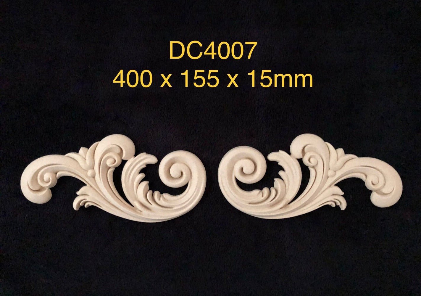 Heat Bendable Wood Pair of Corner Scrolls From Decocurve - DC4007 - Moulding - Baillea's Interiors -