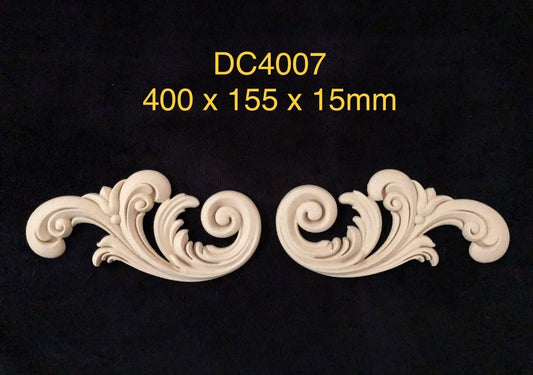 Heat Bendable Wood Pair of Corner Scrolls From Decocurve - DC4007 - Moulding - Baillea's Interiors -