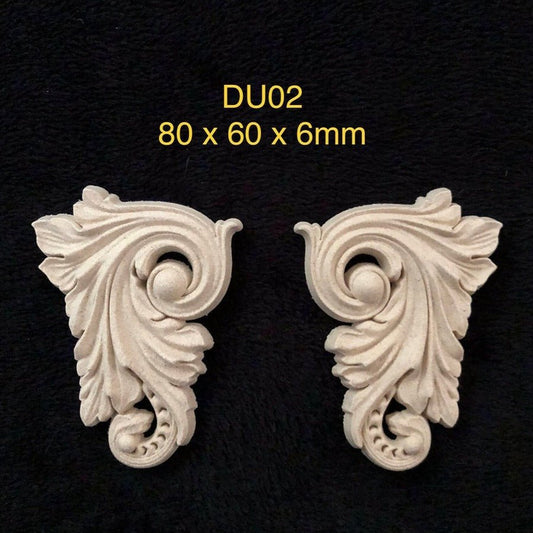 Heat Bendable Wood Pair of Corner Scrolls From Decocurve - DU02 - Moulding - Baillea's Interiors -