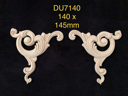 Heat Bendable Wood Pair of Corner Scrolls From Decocurve - DU7140 - Moulding - Baillea's Interiors -