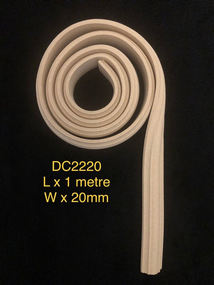 Heat Bendable Wood Trims From Decocurve - 1m DC2220 - Moulding - Baillea's Interiors -