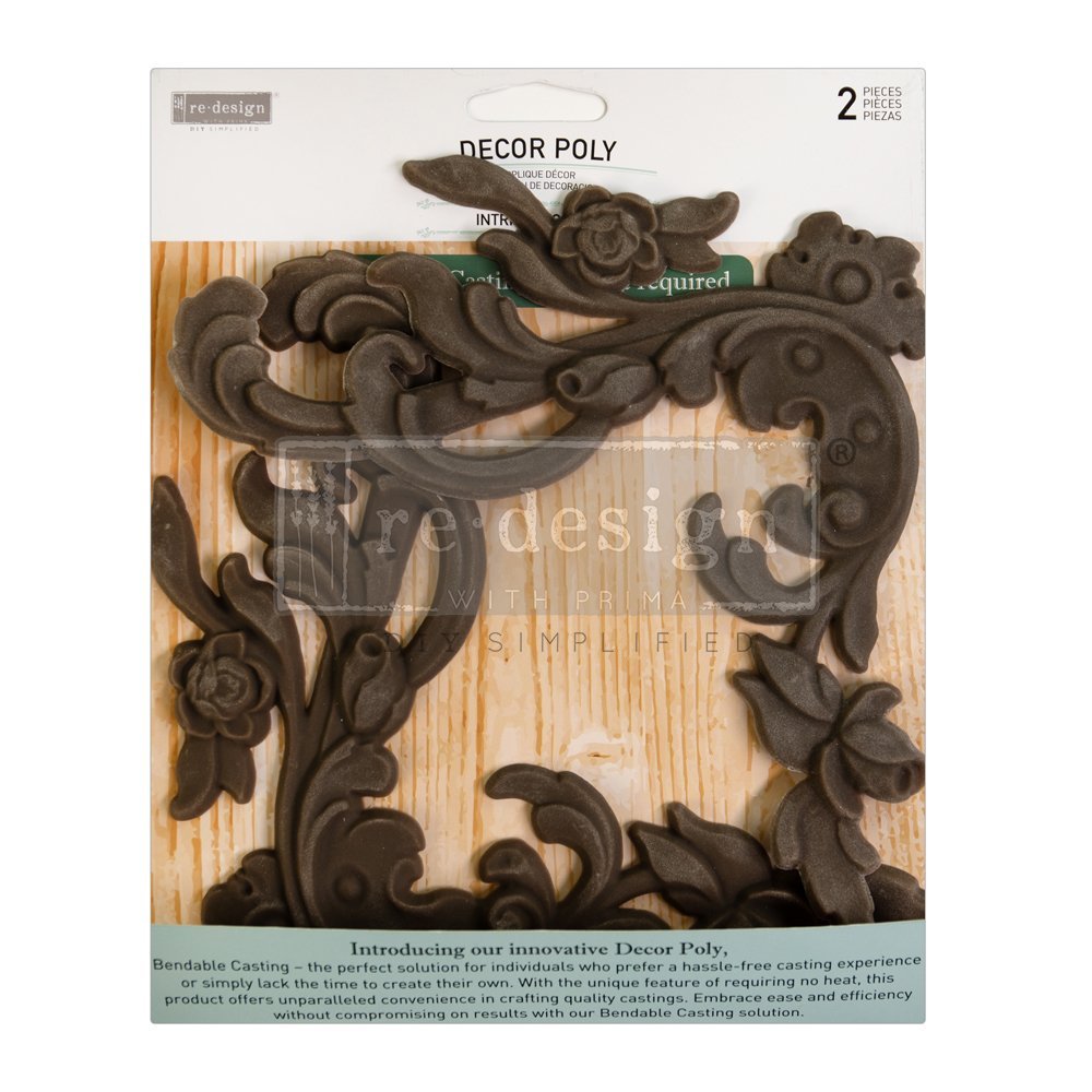 INTRICATE GRACE – 17.2cm x 17.7cm x 0.8cm - Flexible Applique Moulding by ReDesign with Prima - Moulding - Baillea's Interiors -
