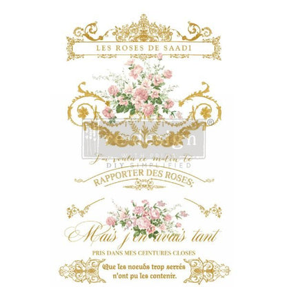 KACHA LES ROSES - 24" x 35" - Redesign Decor Transfer Decal - Furniture Transfer - Baillea's Interiors -