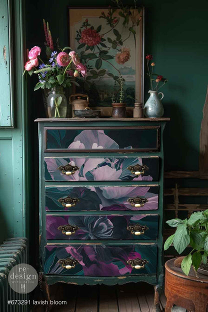 Lavish Bloom - Limited Edition - A1 Decoupage Paper - Reversible - Decoupage - Baillea's Interiors -