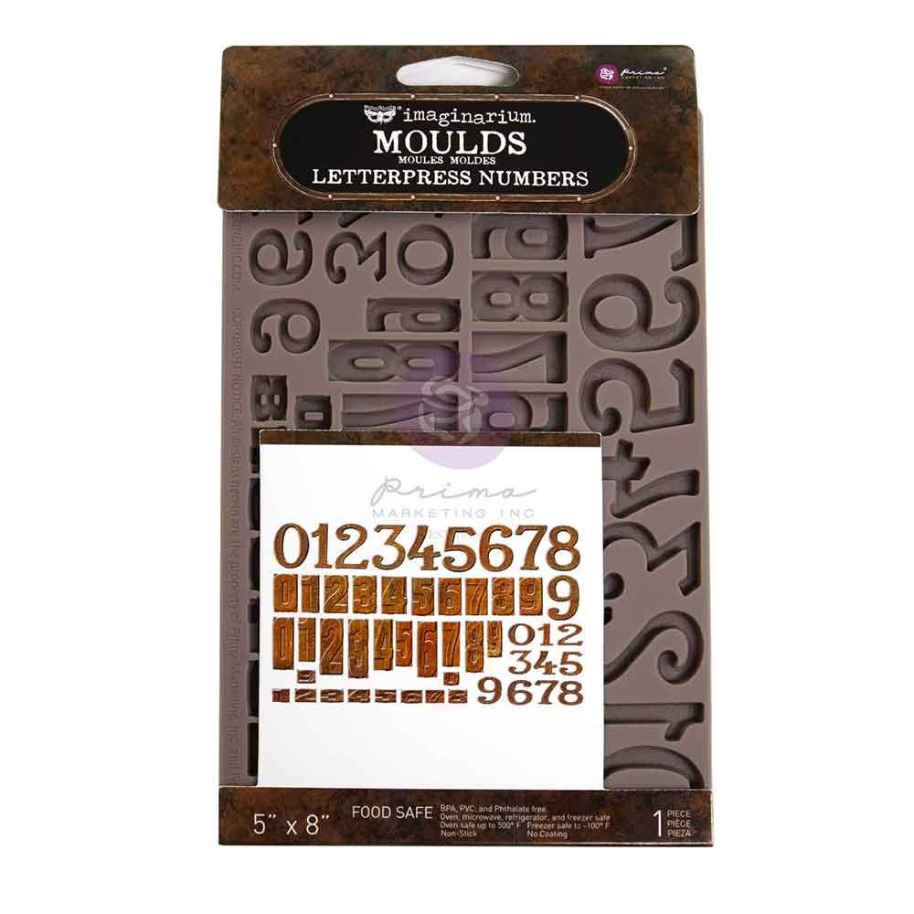 Letterpress Numbers - Decor | Food | Craft Mould - Re-Design with Prima 8" x 5" - Moulds - Baillea's Interiors -
