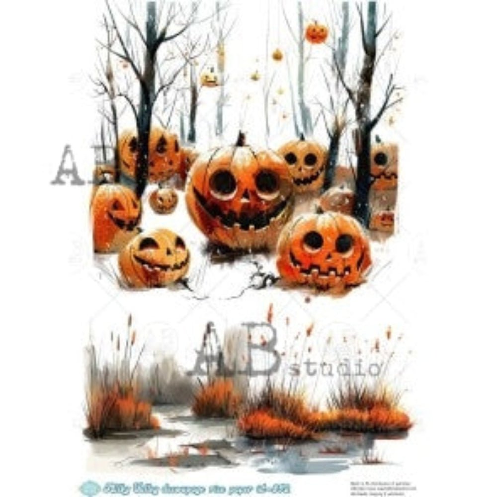 Milky Way Pumpkins A4 Rice Decoupage Paper for Craft | Scrapbooking | Decor - Decoupage - Baillea's Interiors -