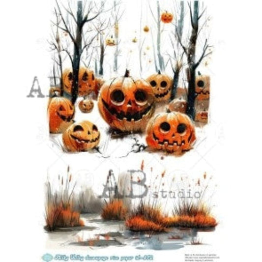Milky Way Pumpkins A4 Rice Decoupage Paper for Craft | Scrapbooking | Decor - Decoupage - Baillea's Interiors -