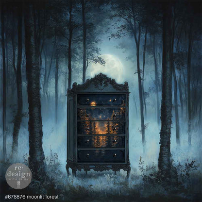 Moonlit Forest - Limited Edition - A1 Decoupage Paper - Reversible - Decoupage - Baillea's Interiors -