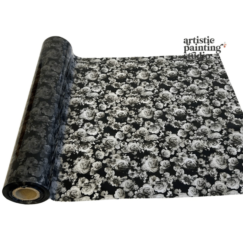 MORGAN FLOWERS - Rub On Metallic Foil by APS (semi transparent) - Textile Friendly - Foils - Baillea's Interiors -