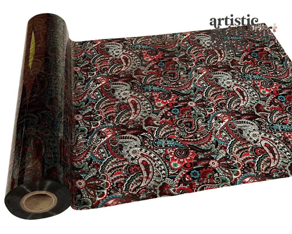 MOXIE PAISLEY HOLOGRAM (Transparent) - Rub On Metallic Foil by APS - Textile Friendly - Foils - Baillea's Interiors -