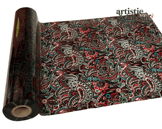 MOXIE PAISLEY HOLOGRAM (Transparent) - Rub On Metallic Foil by APS - Textile Friendly - Foils - Baillea's Interiors -