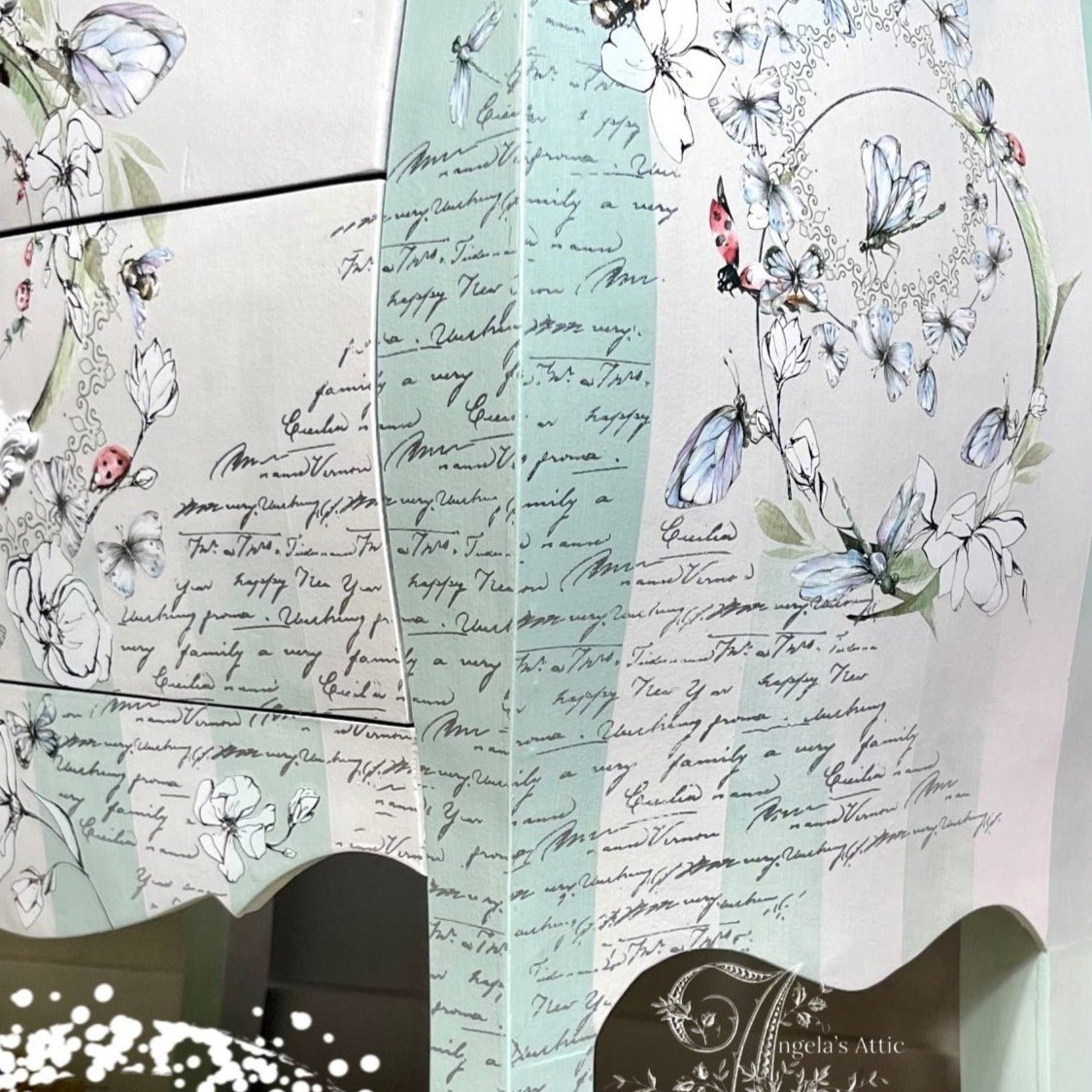 My Diary Silver - 30cm x 30cm x 2 Sheets - Hokus Pokus Rub On Decor Transfer Decal - Furniture Transfer - Baillea's Interiors -