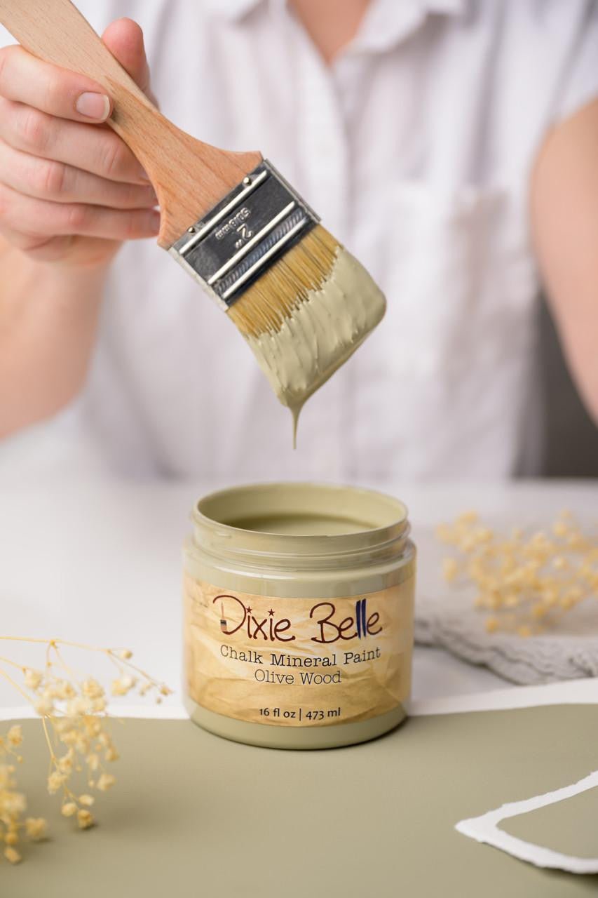 OLIVE WOOD - Dixie Belle - Muted Green Chalk Mineral Paint - 118ml/4oz - 236ml/8oz - 473ml/16oz - 96ml/32oz - Paint - Chalk and Mineral - Baillea's Interiors -