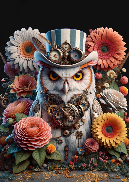 Oliver Owl - Mint by Michelle Decoupage Paper - A3 and A1 sizes - Decoupage - Baillea's Interiors -