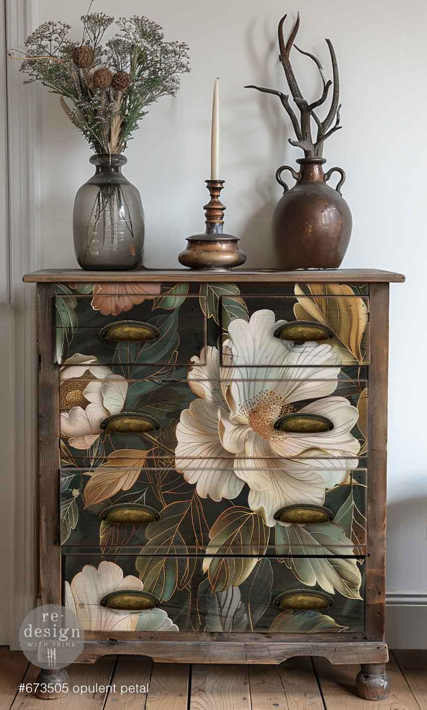 Opulent Petal - Limited Edition - A1 Decoupage Paper - Reversible - Decoupage - Baillea's Interiors -