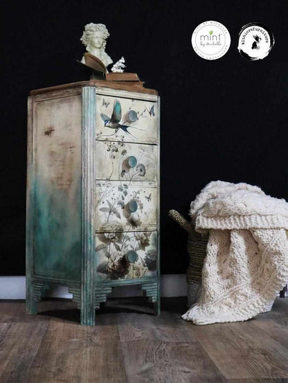Pale Blossom - Mint by Michelle Decoupage Paper - A3 and A1 sizes - Decoupage - Baillea's Interiors -