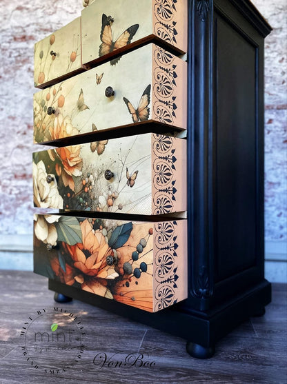 Peach Oasis - Mint by Michelle Decoupage Paper - A3 and A1 sizes - Decoupage - Baillea's Interiors -