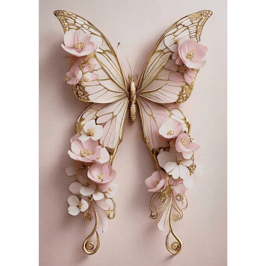 Pink Butterfly - Mint by Michelle Decoupage Paper - A3 and A1 sizes - Decoupage - Baillea's Interiors -
