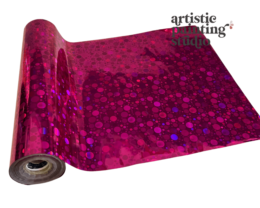 PINK DOTTIE HOLOGRAM - Rub On Metallic Foil by APS - Textile Friendly - Foils - Baillea's Interiors -