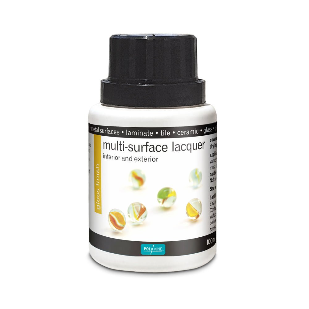 Polyvine Multi Surface (Crystal Clear) Lacquer - Gloss Finish - 100ml, 500ml, 1 litre - Varnish - Baillea's Interiors -