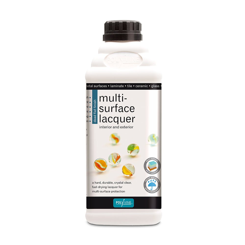 Polyvine Multi Surface (Crystal Clear) Lacquer - Matte Finish - 100ml, 500ml, 1 litre - Varnish - Baillea's Interiors -