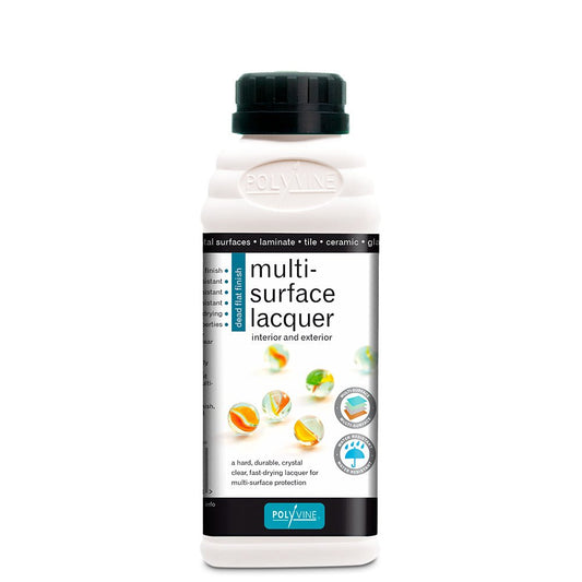 Polyvine Multi Surface (Crystal Clear) Lacquer - Matte Finish - 100ml, 500ml, 1 litre - Varnish - Baillea's Interiors -