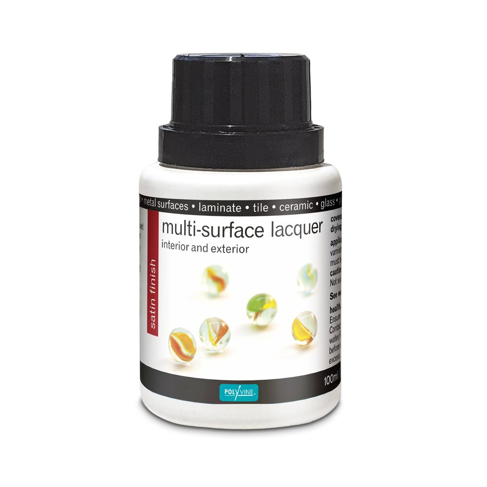 Polyvine Multi Surface (Crystal Clear) Lacquer - Satin Finish - 100ml, 500ml, 1 litre - Varnish - Baillea's Interiors -