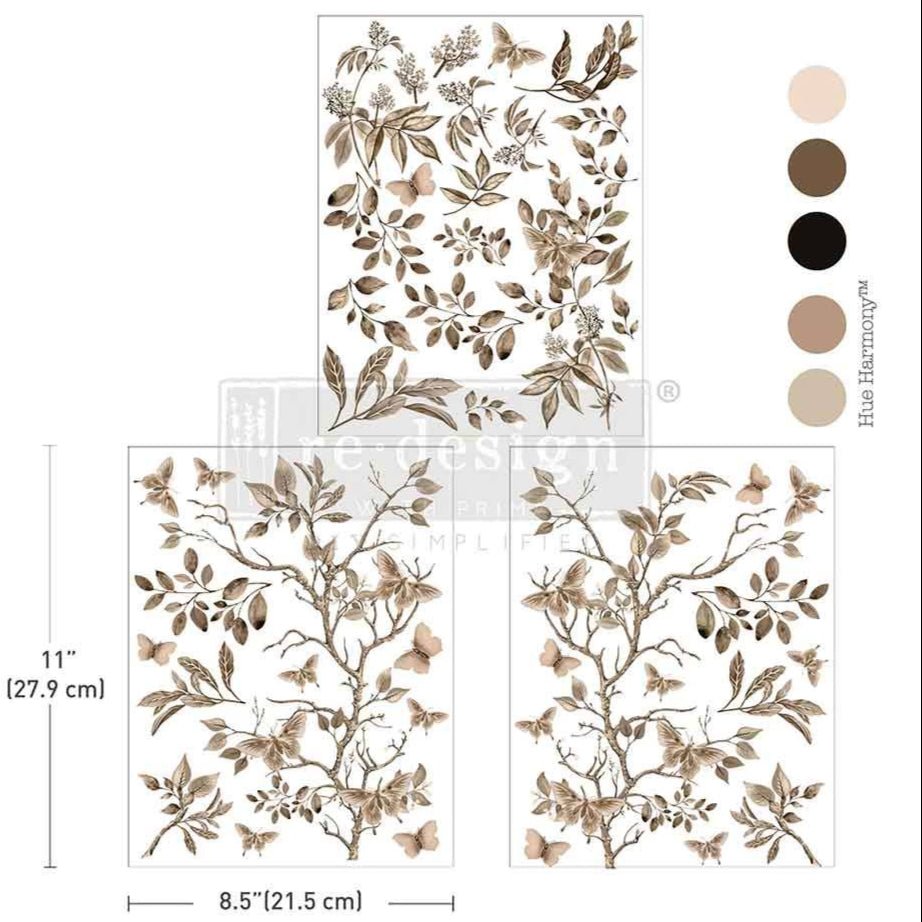 Quiet Contemplation - 3 sheets - 21.5cm x 27.9cm each - Redesign with Prima Decor Transfer Decal - Furniture Transfer - Baillea's Interiors -