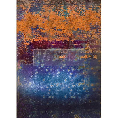 Rustic Blue Rust - A1 Rice Paper for Decoupage - LARGE - 59.4cm x 84.1cm - Re-Design with Prima - Decoupage - Baillea's Interiors -
