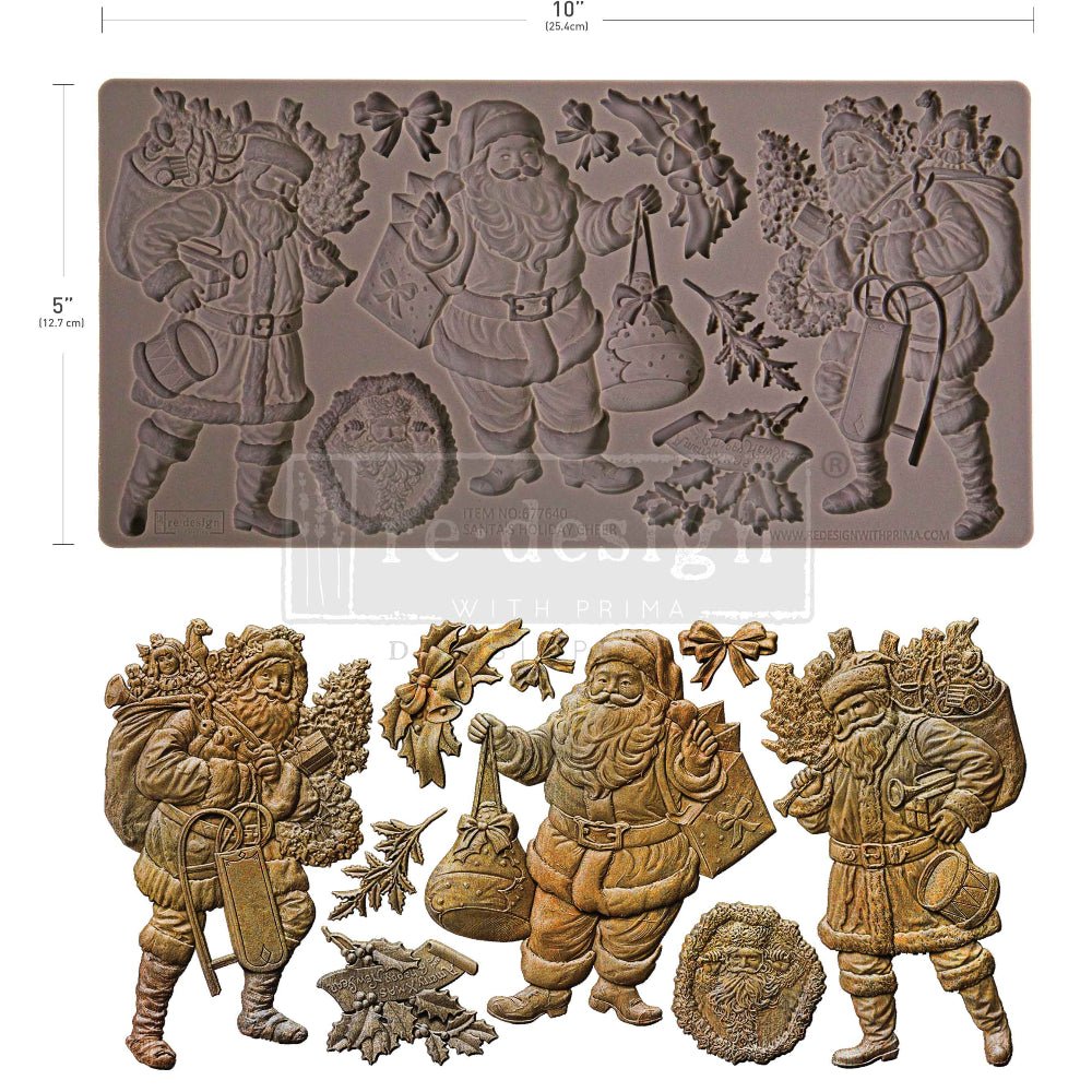 Santa's Holiday Cheer Decor | Food | Craft Mould Re-Design with Prima 5" x 10" - Moulds - Baillea's Interiors -