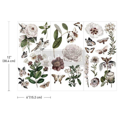 Secret Garden - 3 sheets - 15cm x 30cm each - Redesign Decor Transfer Decal - Furniture Transfer - Baillea's Interiors -