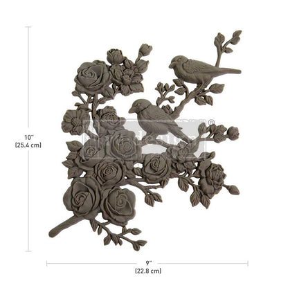 Serene Perch (Left) – 22.8cm x 25.4cm - Bird and Branch Applique Moulding by ReDesign with Prima - Moulding - Baillea's Interiors -