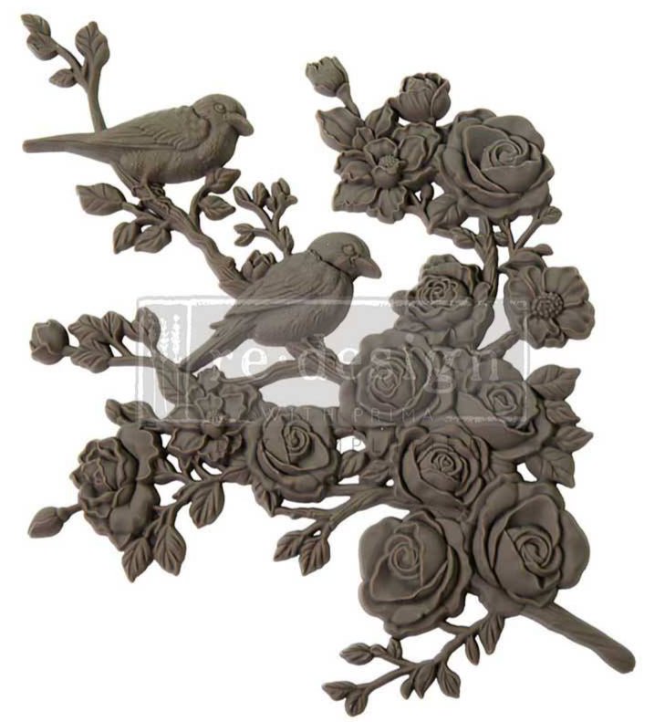 Serene Perch (Right) – 22.8cm x 25.4cm - Bird and Branch Applique Moulding by ReDesign with Prima - Moulding - Baillea's Interiors -