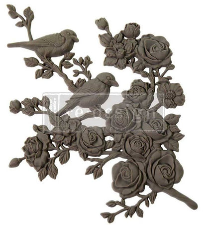 Serene Perch (Right) – 22.8cm x 25.4cm - Bird and Branch Applique Moulding by ReDesign with Prima - Moulding - Baillea's Interiors -
