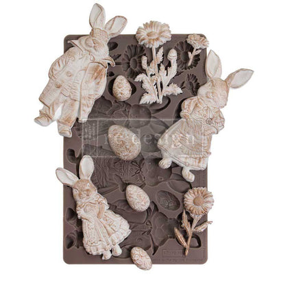 Springtime Bunny Decor Mould Re-Design with Prima 5" x 8" - Moulds - Baillea's Interiors -