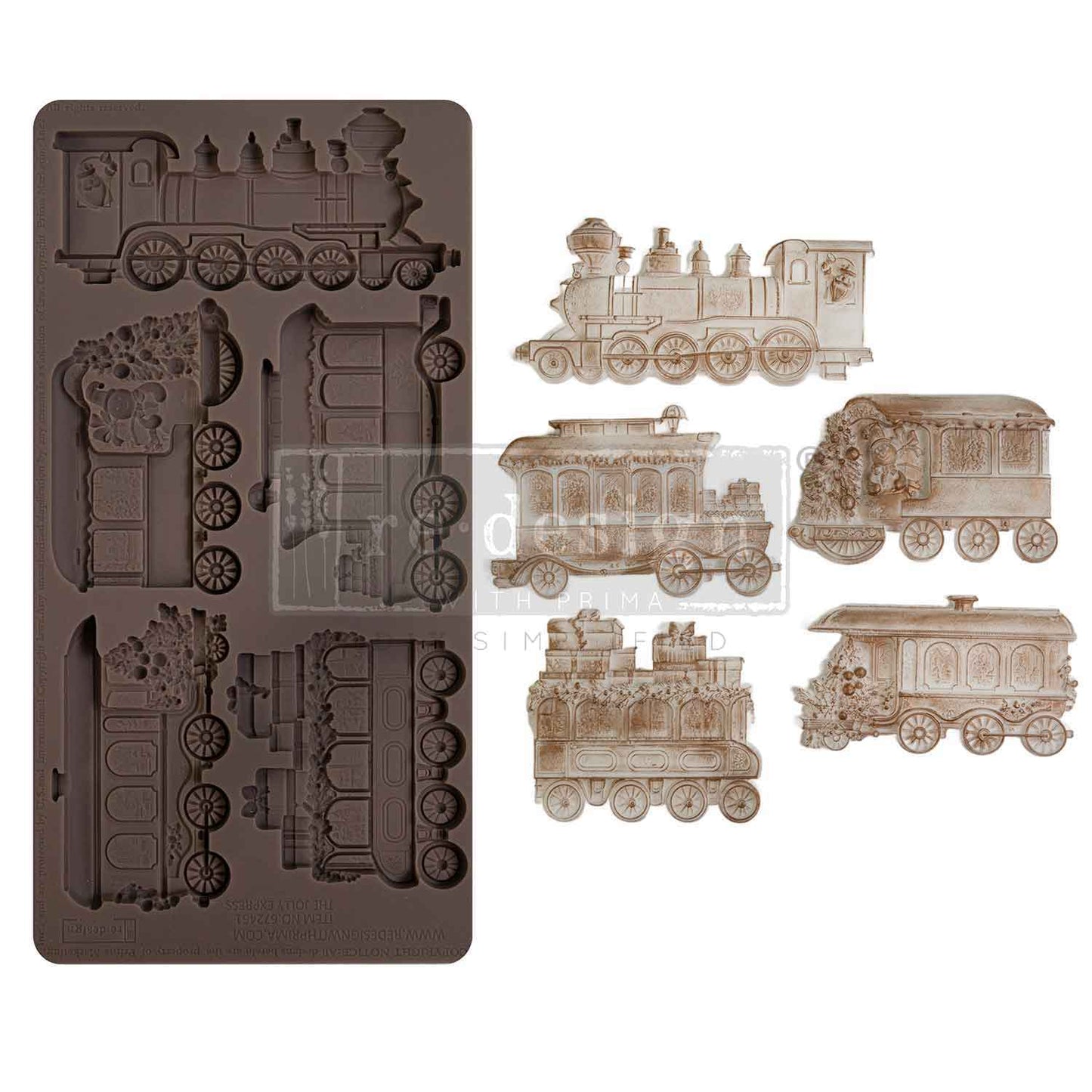 The Jolly Express Decor Mould Re-Design with Prima 5" x 10" - Moulds - Baillea's Interiors -