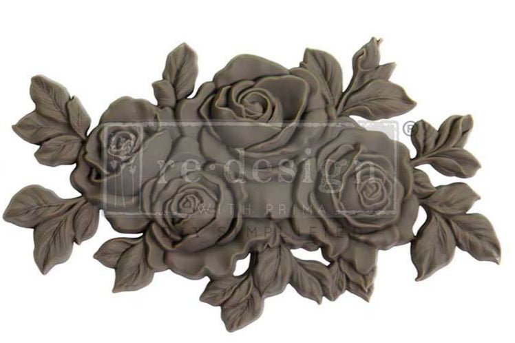 Timeless Petals – 12.1cm x 20.3cm - Roses Applique Moulding by ReDesign with Prima - Moulding - Baillea's Interiors -