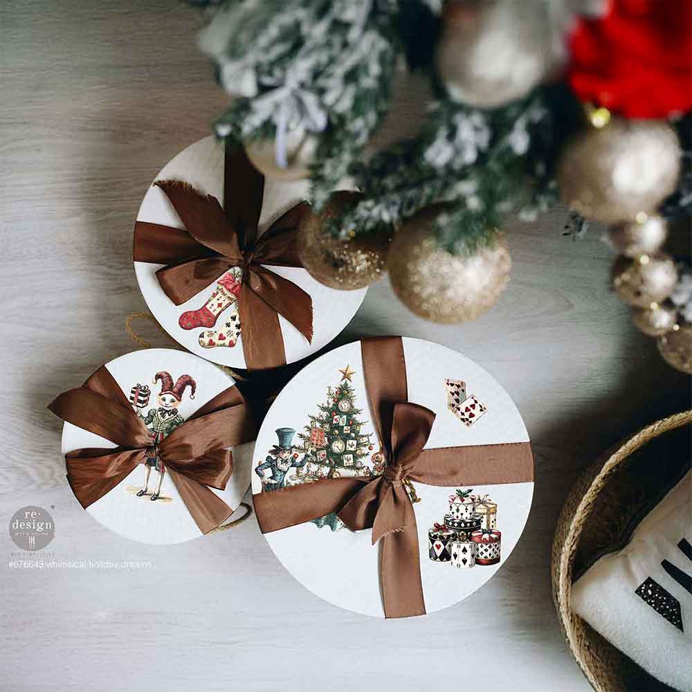 Whimsical Holiday Dreams - 3 sheets - 21.5cm x 27.9cm each - Redesign with Prima Decor Transfer Decal - Furniture Transfer - Baillea's Interiors -