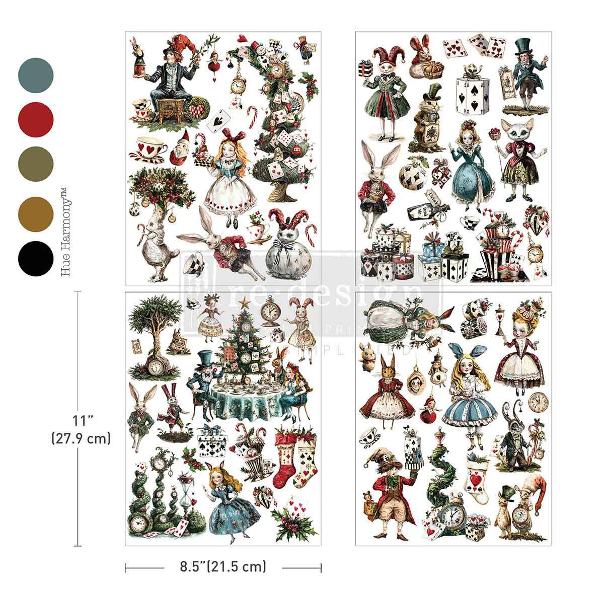 Whimsical Holiday Dreams - 3 sheets - 21.5cm x 27.9cm each - Redesign with Prima Decor Transfer Decal - Furniture Transfer - Baillea's Interiors -