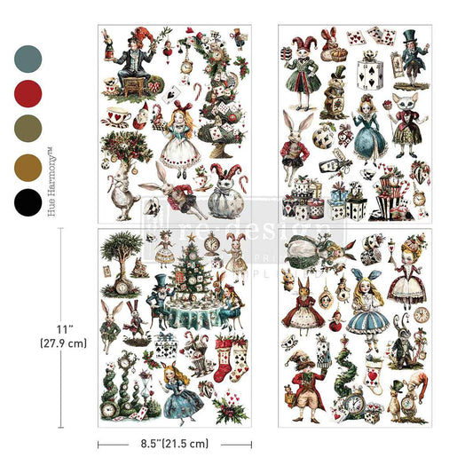 Whimsical Holiday Dreams - 3 sheets - 21.5cm x 27.9cm each - Redesign with Prima Decor Transfer Decal - Furniture Transfer - Baillea's Interiors -