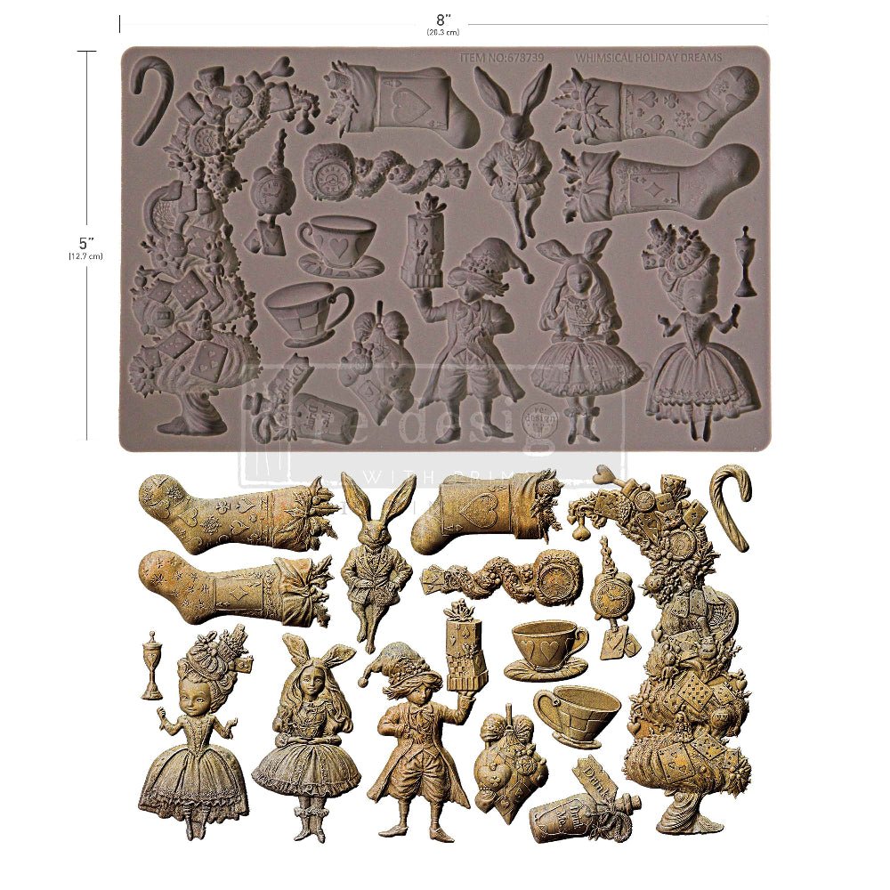 Whimsical Holiday Dreams Decor | Food | Craft Mould Re-Design with Prima 8" x 5" - Moulds - Baillea's Interiors -