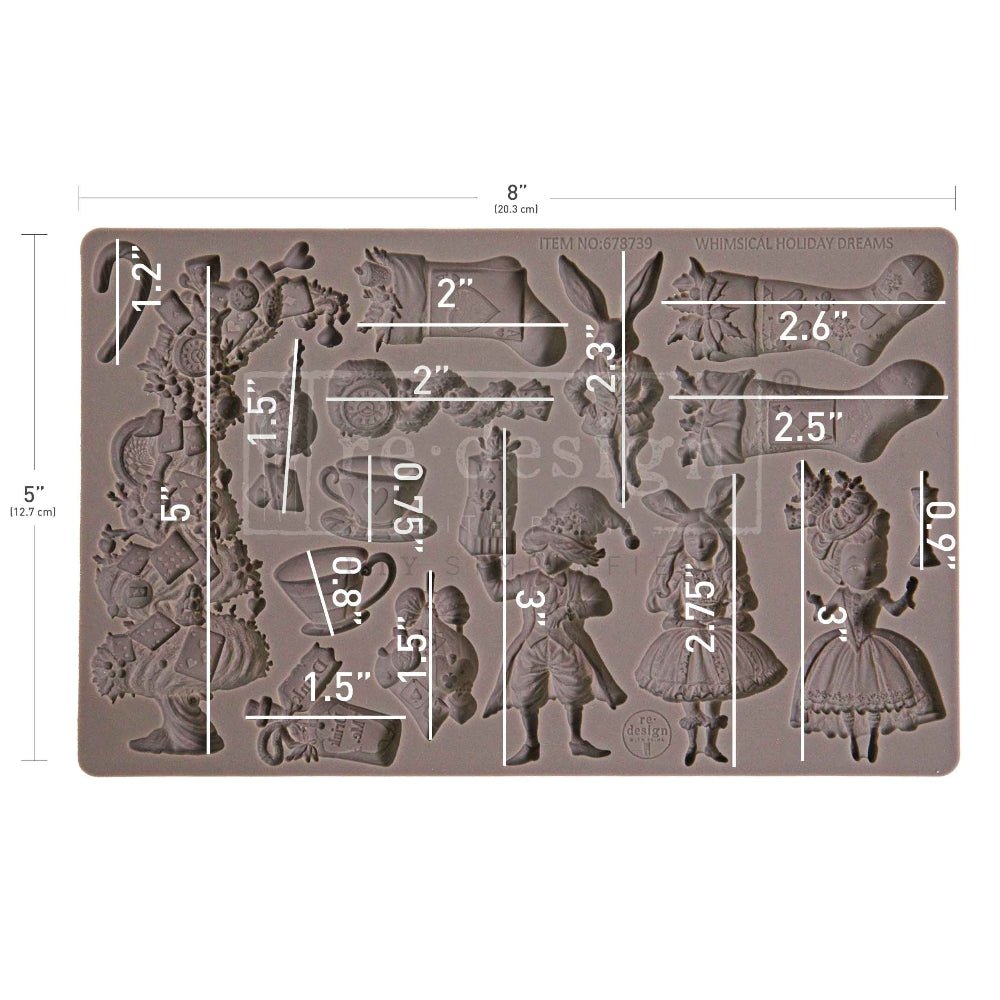 Whimsical Holiday Dreams Decor | Food | Craft Mould Re-Design with Prima 8" x 5" - Moulds - Baillea's Interiors -