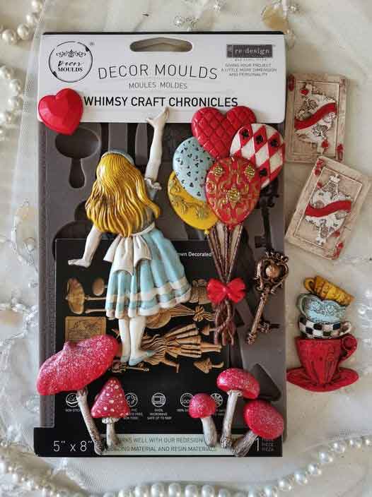 Whimsy Craft Chronicles - Wonderland Collection - Decor Mould Re-Design with Prima 8" x 5" - Moulds - Baillea's Interiors -