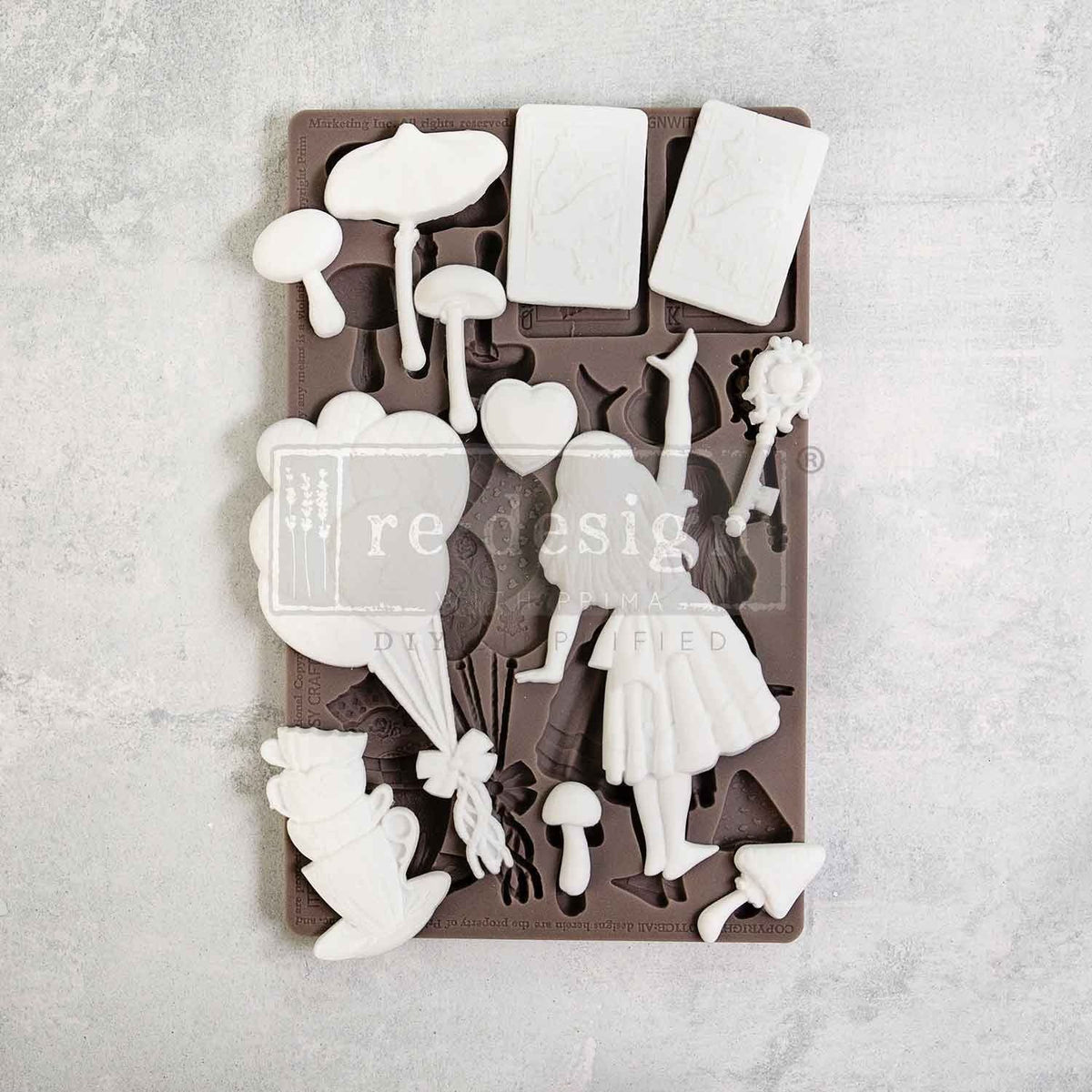 Whimsy Craft Chronicles - Wonderland Collection - Decor Mould Re-Design with Prima 8" x 5" - Moulds - Baillea's Interiors -