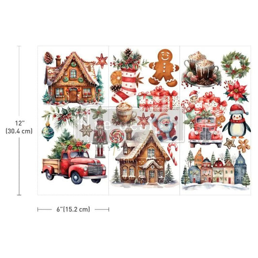 WINTER WONDERLAND WONDERS - 3 sheets - 6" x 12" each - Redesign Decor Transfer Decal - Furniture Transfer - Baillea's Interiors -