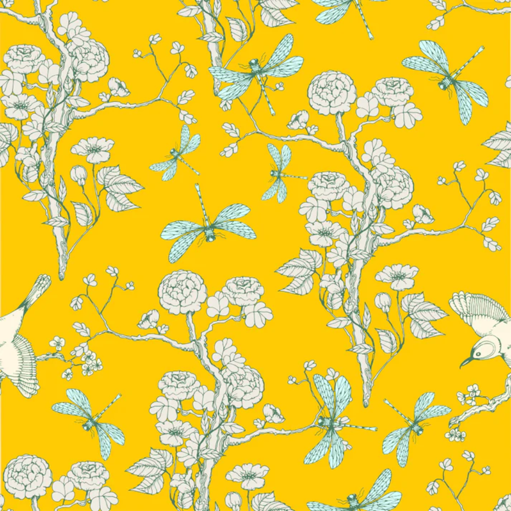 Yellow Chinoiserie - Mint by Michelle Decoupage Tissue Paper - (pk of 3)